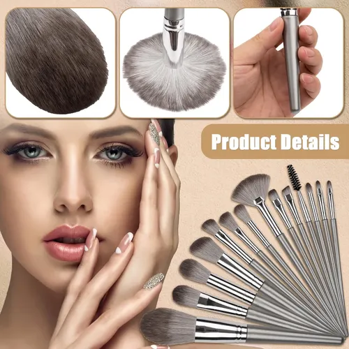 Set Maquillaje Brochas 14 Piezas Con Estuche