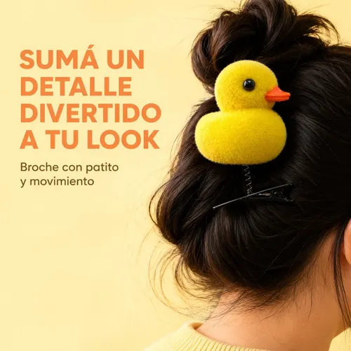 Broche Pelo Patito Amarillo Con Resorte Pack X 100 Unidades