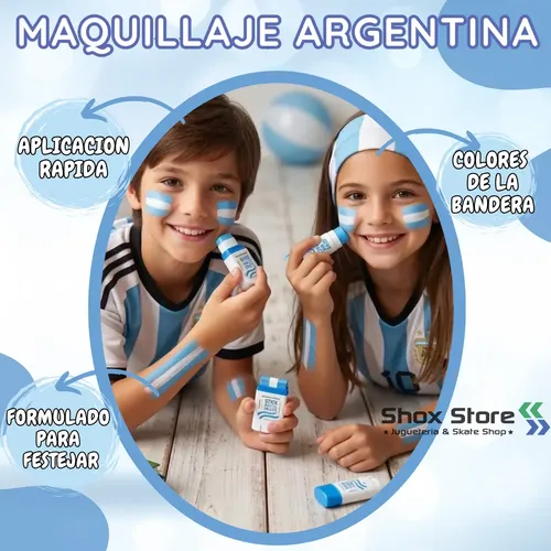 Maquillaje Artistico Bandera Argentina Pintura En Barra