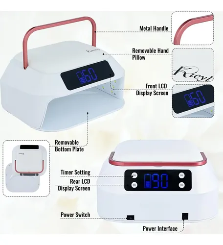 Lámpara De Uñas Inalámbrica Kicylicy 218w Uv Led