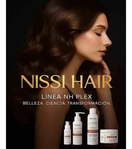 Mascara Capilar Nissi Hair NH Plex Colágeno Biotina Acido Hialuronico Formula profesional Nutre Hidrata y Repara Sin Sal, sin silicona y sin parabenos Cruelty Free y apto para rulos