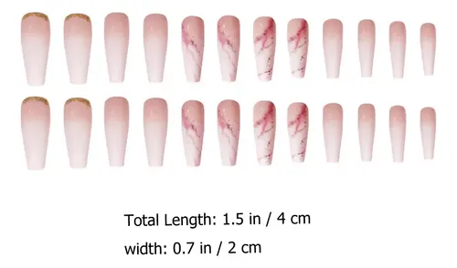 24 Uñas Postizas Decorativas Para Mujer