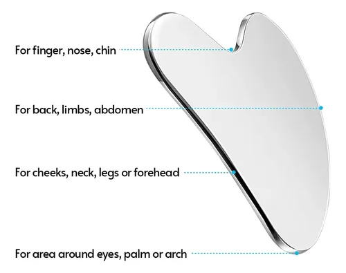 F Set Rodillos Gua Sha Y Face Acero Inoxidable: Terapia B