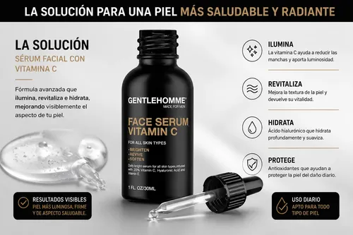 Sérum Facial Hombre Vitamina C Anti Arrugas Hidratante