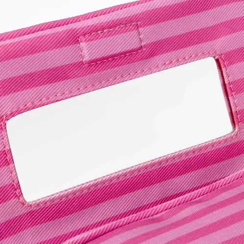 Bolsa De Maquillaje De Nylon Linda Para Mujeres Raya Rosa