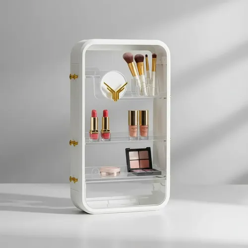 Organizador De Cosmetico De Pared Flotante Adhesivo Blanco F