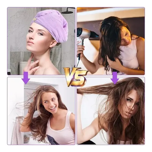 . Toallas De Cabello De Microfibra Rapid Gorro Turbante Qha