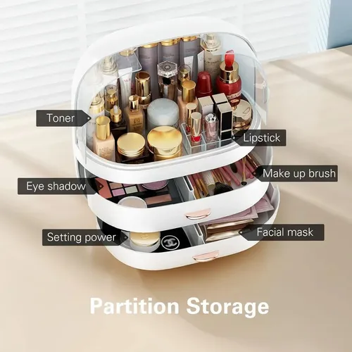 Porta Cosméticos Organizador Maquillaje Makeup Capsula Blanco