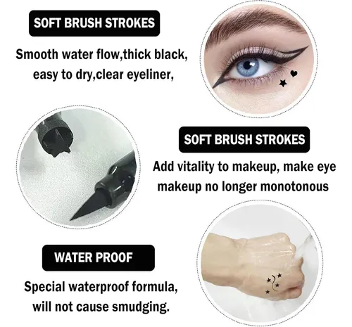Set Delineador De Ojos Con Estampado 5 Formas Xingxyuel