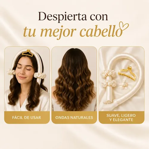 Rizador Rulero Ondas Sin Calor Cabello Rizos Vincha Satén