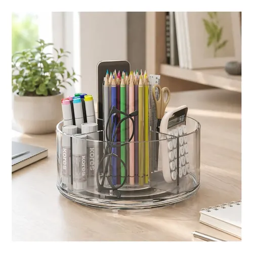 Organizador Giratorio Cosméticos Y Accesorios Transparente