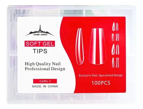 Tips Soft Gel Repuesto Paris Night Coffin X100 Unidades