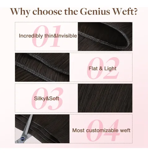 Extension Cortina De Pelo Humano Real 35cm 80g Marron Oscuro