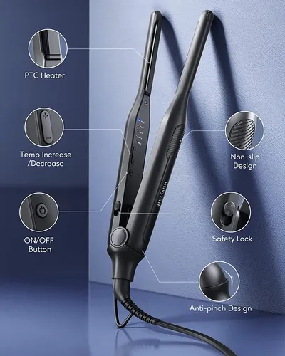 Panchita Pequeña De 3/10 Pulgadas Para Cabello Corto Negro Grafito.