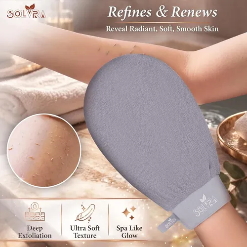 Guantes Exfoliantes Kessa Viscosa Vegana 2u Gris Naranjo