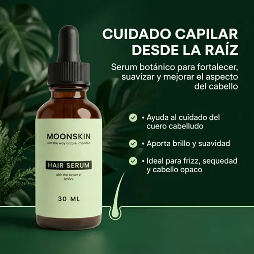 Serum Capilar Moonskin Jojoba Ricino Brillo Cabello 30ml
