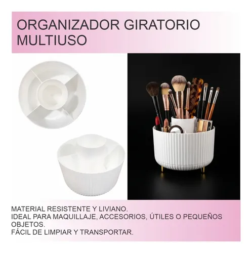 Organizador Maquillaje Porta Cosmetico De Brocha Giratorio F