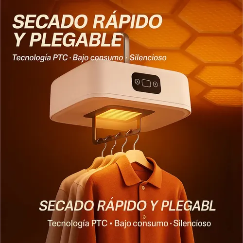 Secador Ropa Inteligente Portátil Plegable Colgante 600w Pel