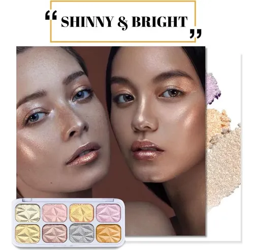 Paleta De Sombras Con 8 Colores Y Brillo, Maquillaje