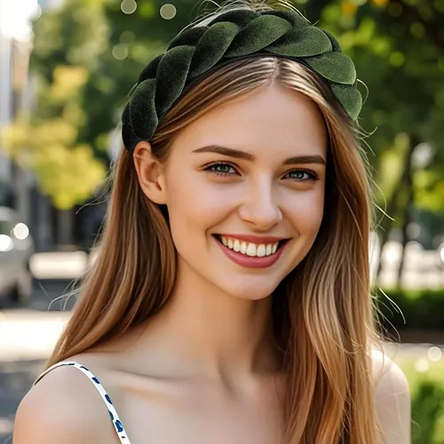 Diadema Trenzada Aro Para El Cabello De Tela Ligera