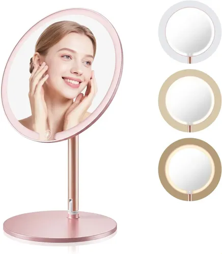 Bonito Espejo De Maquillaje Con Iluminación Rosa, 70 Led, 14