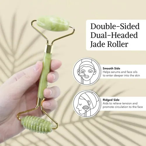Set Masajeador Facial 3 En 1 Jade Natural Para Piel
