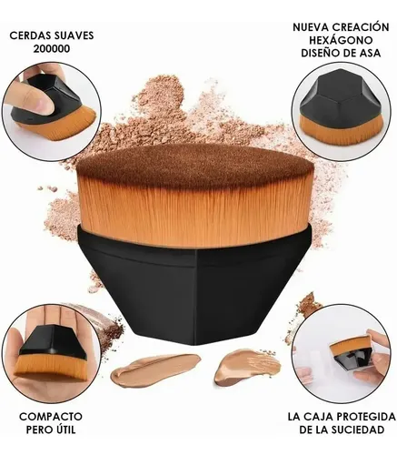 Brochas Kabuki Para Base Con Esponja 3 Piezas