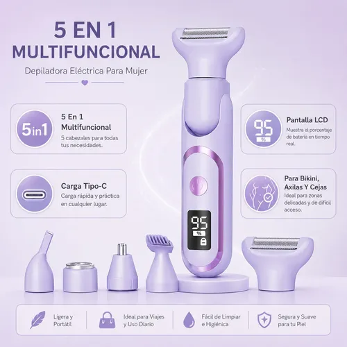 ! Depiladora Eléctrica Mujer Tipo Cpantalla Lcd