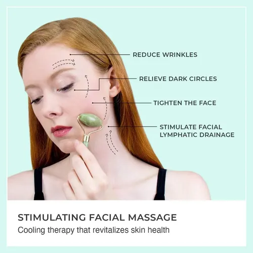 Rodillo Facial Jade Natural Verde Premium Antiarrugas