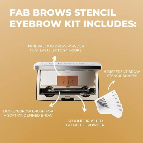 Kit De Cejas Fab Brows Duo With Plantillas Y Polvo