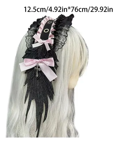 ..diadema Redonda Con Alas De Lolita Gótica..