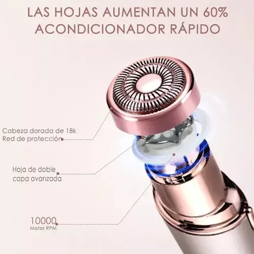 Depiladora Facial Eléctrica Para Mujer Con Luz Recargable