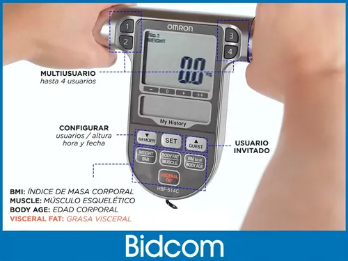 Balanza digital pediátrica Omron Balanza control HBF-514C negra, hasta 150 kg