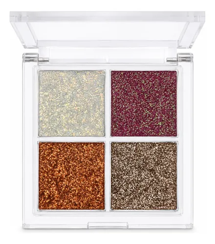 Paleta Cuarteto De Sombras Gel Con Glitter 4 Colores Dapop