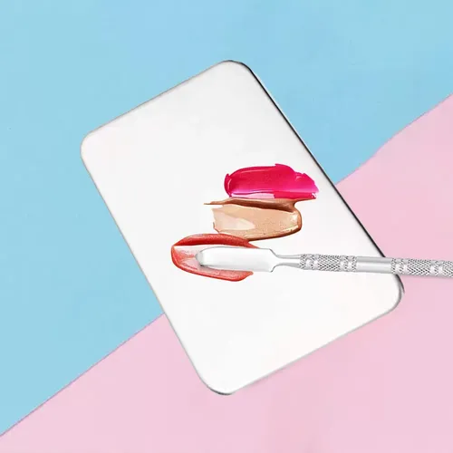 Paleta De Mezcla De Maquillaje Con Una Espátula Para