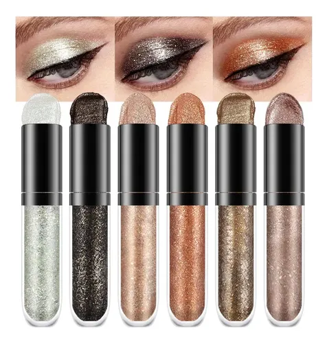 Paleta De Sombras Líquidas Glitter En 6 Colores Evpct