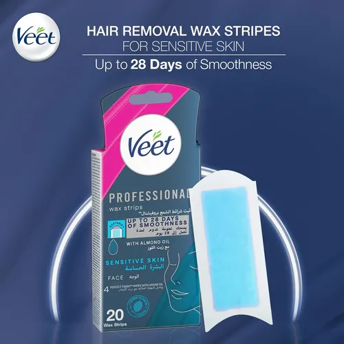 Tiras De Cera Veet Face Cold, Paquete De 20 Unidades, Para P