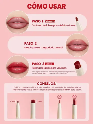 Dúo Lápiz Labial y Delineador Sheglam Glam 101 en Cherry Glaze, Larga Duración