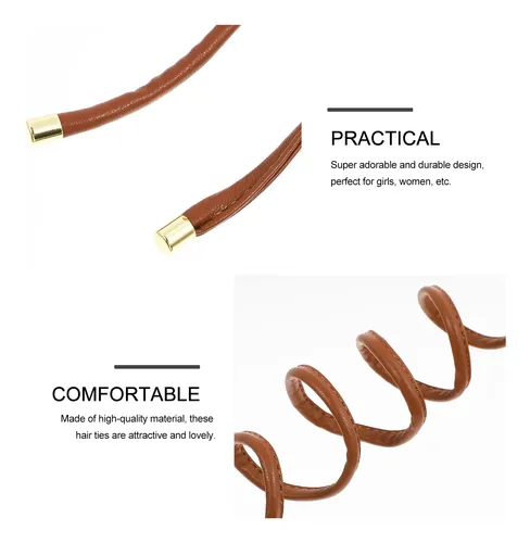 Bandas Para Cabello De Cuero Sintético Con Alambre Flexible