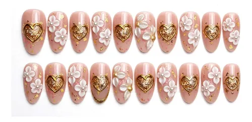 Uñas Press On Premium 7 Diseños + Kit Completo Reutilizables