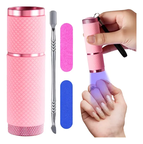 Mini Lámpara De Uñas Led Uv Portátil Con Limas Y Empujador