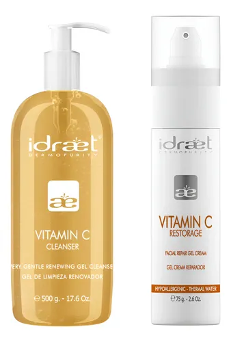 Skincare Piel Mixta Vitamina C Crema Y Gel Limpieza Idraet