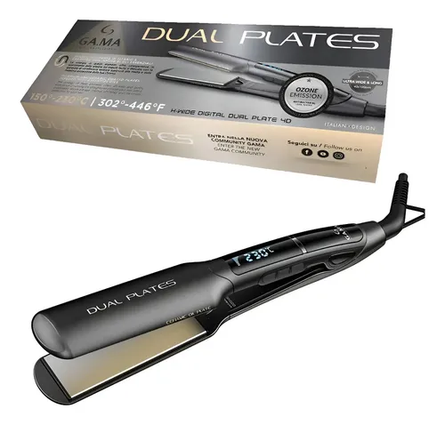 Gama Dual Plates Planchita Pelo Led 3 Botones Ceramica 12c