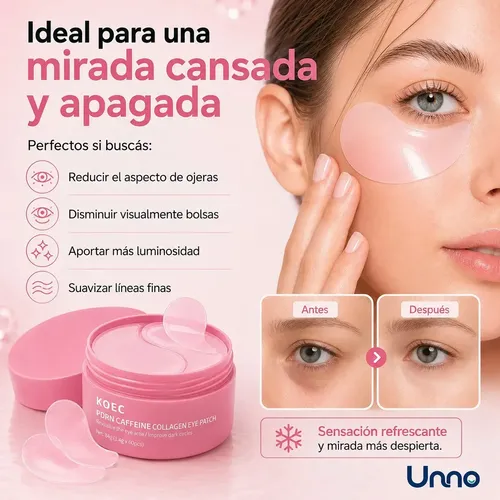 Koec Parches Para Ojeras Pdrn Cafeína 60 Piezas