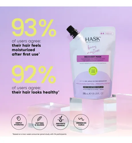Mascarilla Capilar Hask 235 Ml Kukui Nut Bonus Moisture