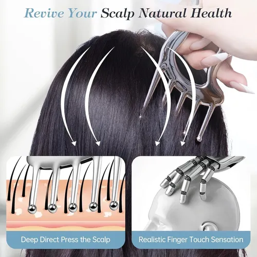 Peine Sha Gua, 5 Herramientas Para Masaje De Cabeza Y 1 Cuer Silvery