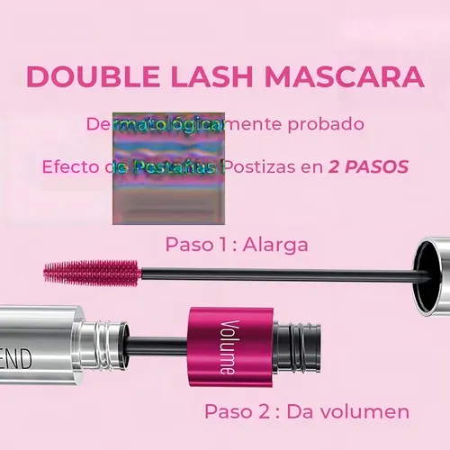 Máscara Pestañas Farmasi Double Lash Extend Negro Voluminizador Hipoalergénico