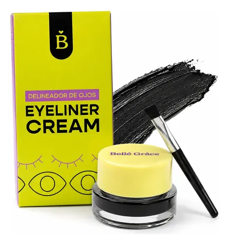Delineador Ojos Negro Gel Crema Compacto Pincel Veoquiero