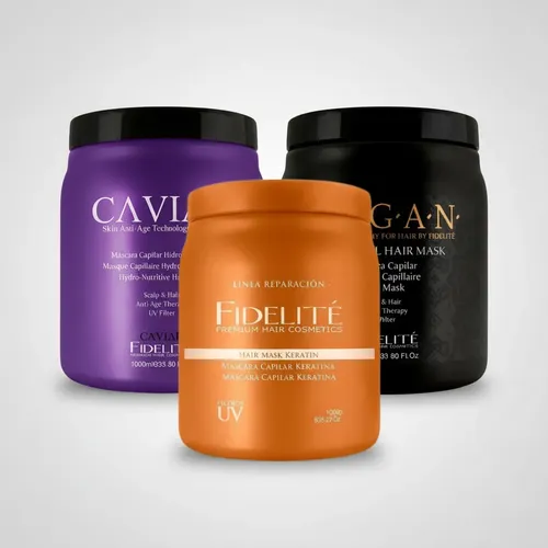Kit 3 Máscaras Fidelite Argan, Keratin, Caviar Anti Age Kilo