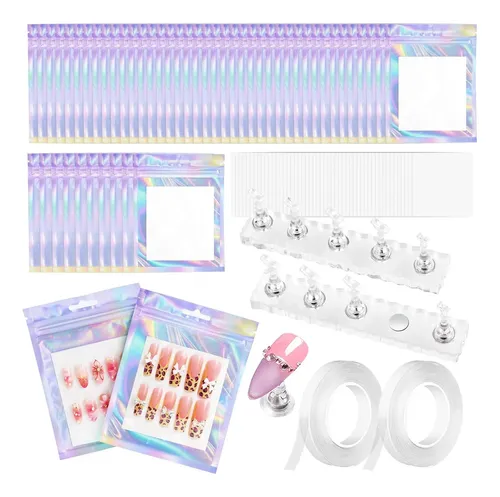 Esuohym Kit Soporte Y Bolsas Para Uñas 50 Uds